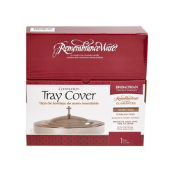 Tray Cover For Round Silver Polished Stainless Steel Tray With Cross-Shaped Handle
